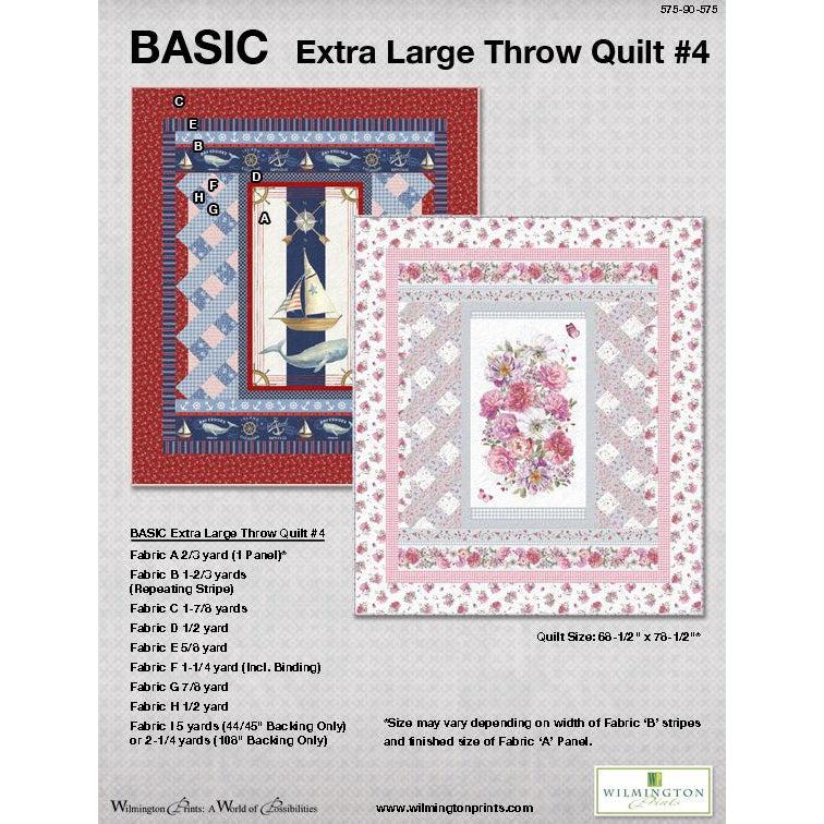 Basic Extra Large Throw 4 Quilt Pattern - Free Digital Download