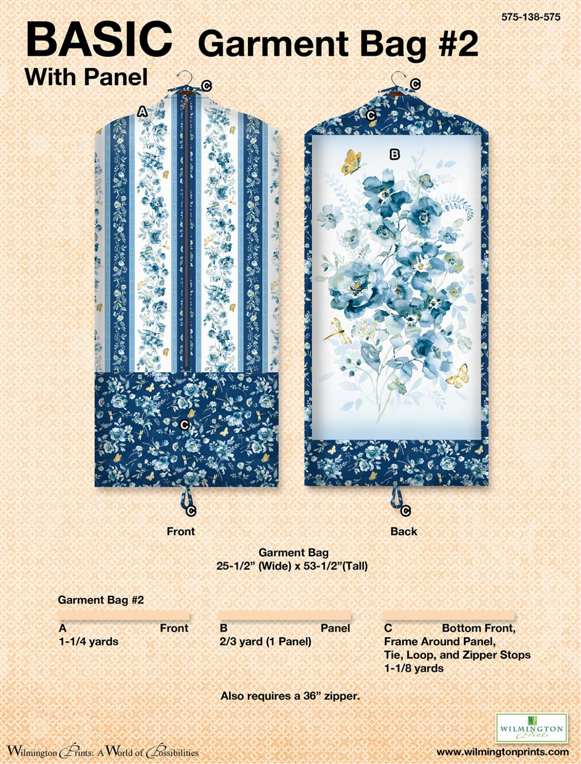 Basic Garment Bag with Panel 2 - Free Digital Download-Wilmington Prints-My Favorite Quilt Store