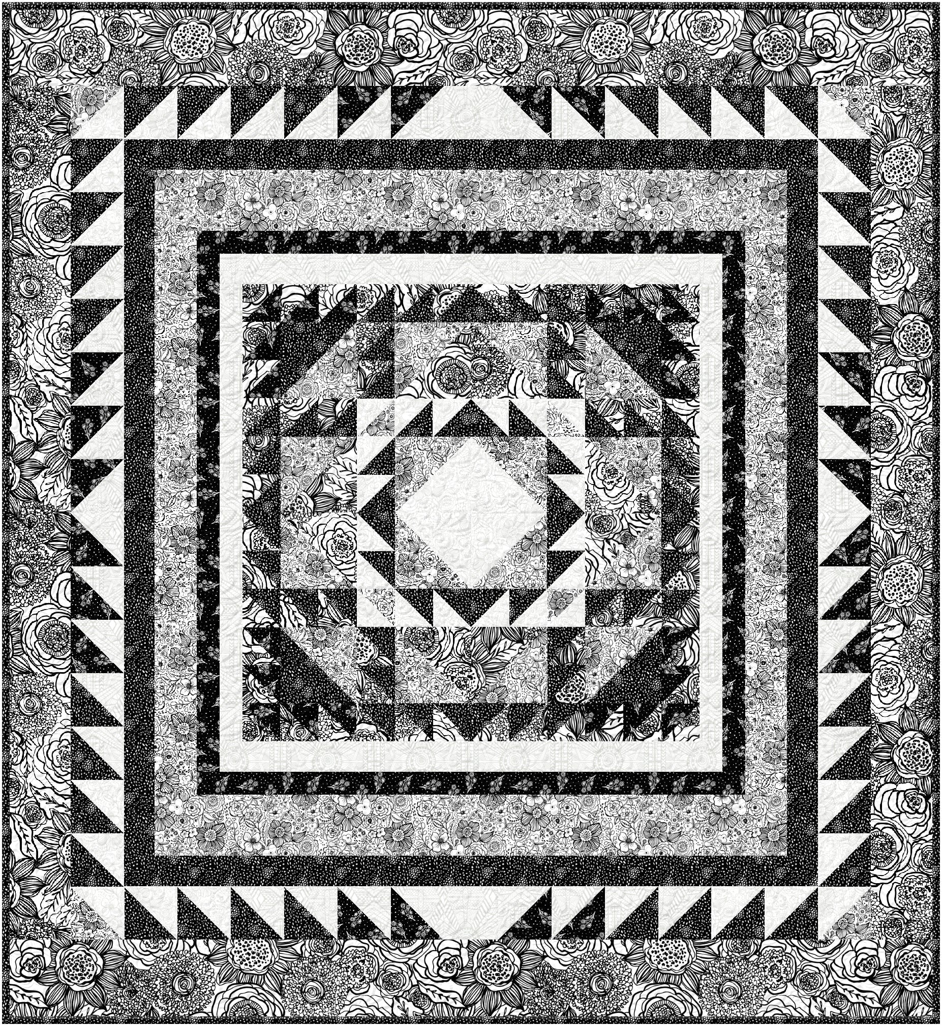 Basic Large Throw 3 Quilt Pattern - Free Digital Download-Wilmington Prints-My Favorite Quilt Store