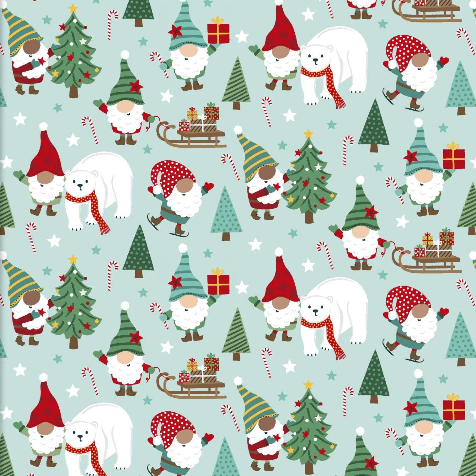 Be Merry Polar Friends Blue Fabric