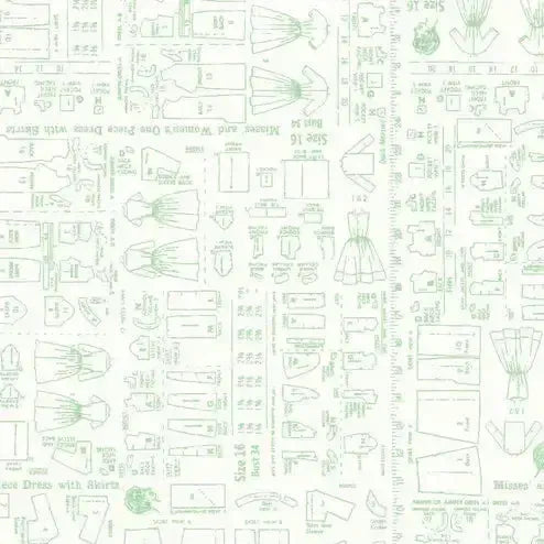 Bee Backgrounds Mint Patterns Fabric – End of Bolt – 21″ × 44/45″-Riley Blake Fabrics-My Favorite Quilt Store