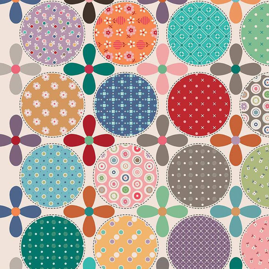 Bee Dots Multi Daisy Dots Home Decor 57" Wide Canvas Fabric-Riley Blake Fabrics-My Favorite Quilt Store