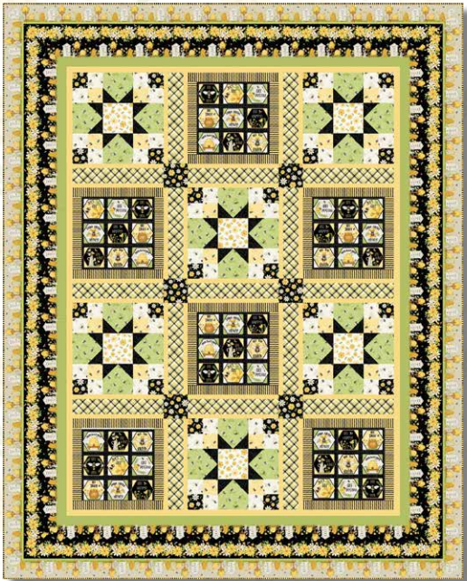 Bee You Honeycomb Blocks Quilt Pattern - Free Digital Download-Henry Glass Fabrics-My Favorite Quilt Store