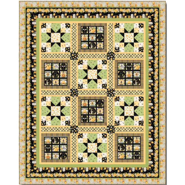 Bee You Honeycomb Blocks Quilt Pattern - Free Digital Download