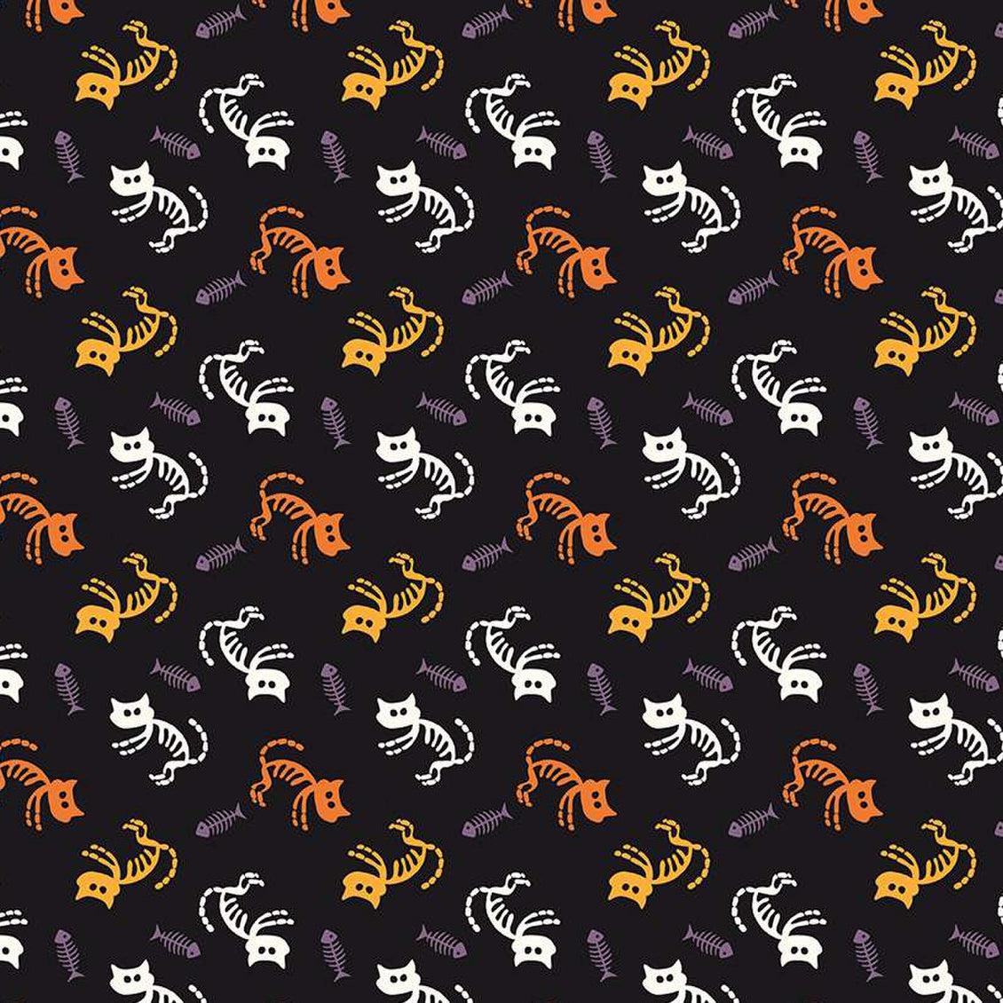 Beggar's Night Black Cats Fabric