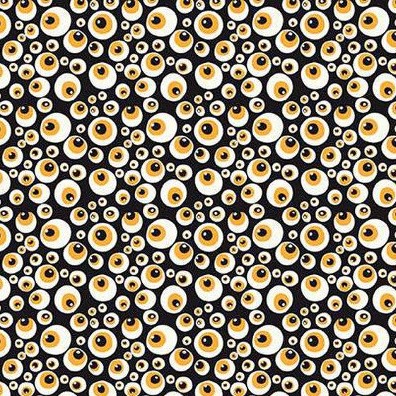 Beggar's Night Black Eyeballs Glow-in-the-Dark Fabric