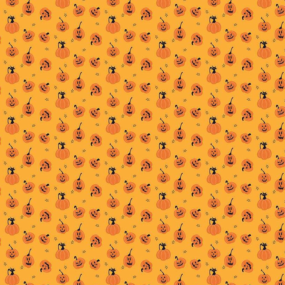 Beggar's Night Gold Pumpkins Fabric