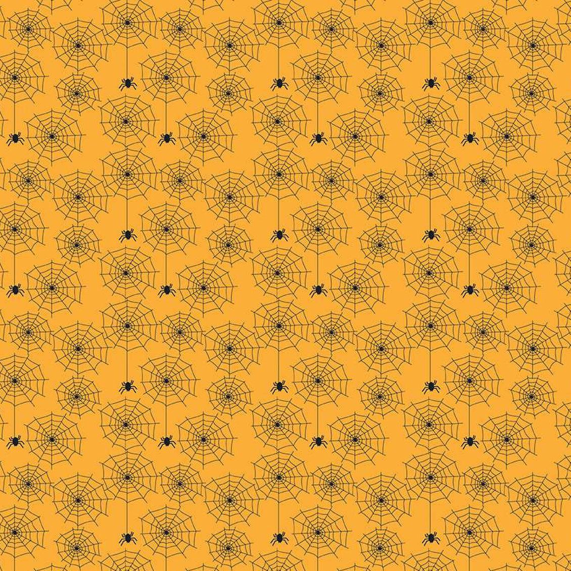 Beggar's Night Gold Spiderwebs Fabric-Riley Blake Fabrics-My Favorite Quilt Store