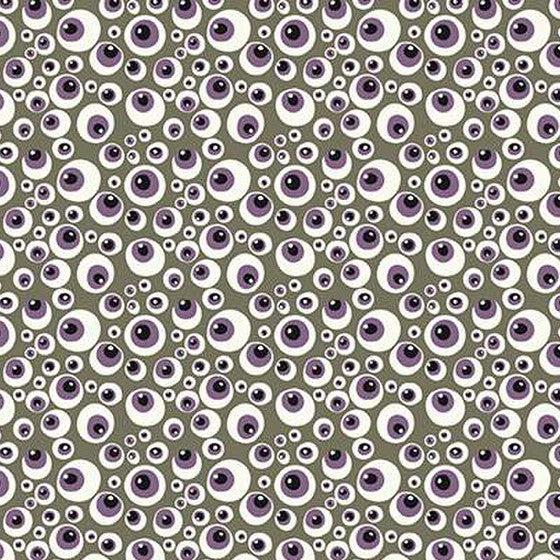 Beggar's Night Gray Eyeballs Fabric-Riley Blake Fabrics-My Favorite Quilt Store