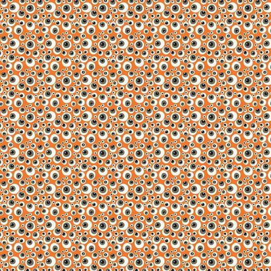 Beggar's Night Orange Eyeballs Fabric