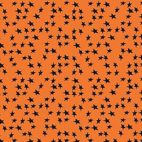 Beggar's Night Orange Stars Fabric-Riley Blake Fabrics-My Favorite Quilt Store