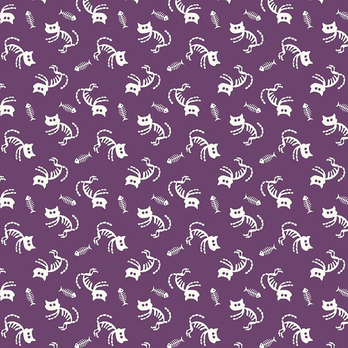 Beggar's Night Purple Cats Fabric-Riley Blake Fabrics-My Favorite Quilt Store