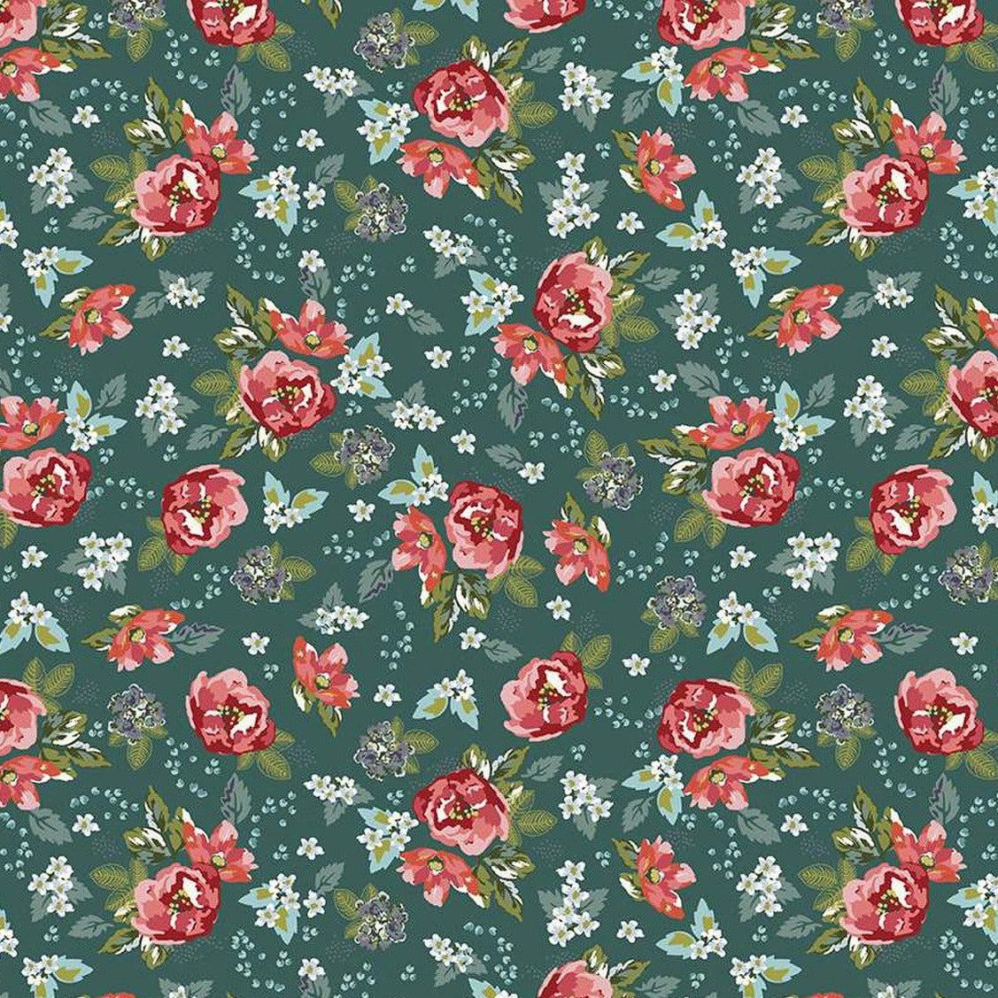 Bellissimo Gardens Jade Small Gardens Floral Fabric-Riley Blake Fabrics-My Favorite Quilt Store