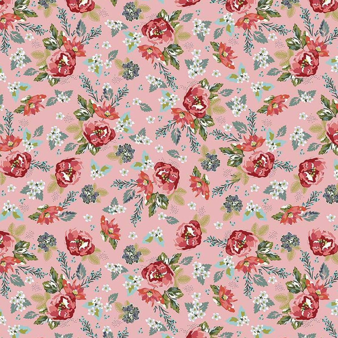 Bellissimo Gardens Pink Small Gardens Floral Fabric-Riley Blake Fabrics-My Favorite Quilt Store