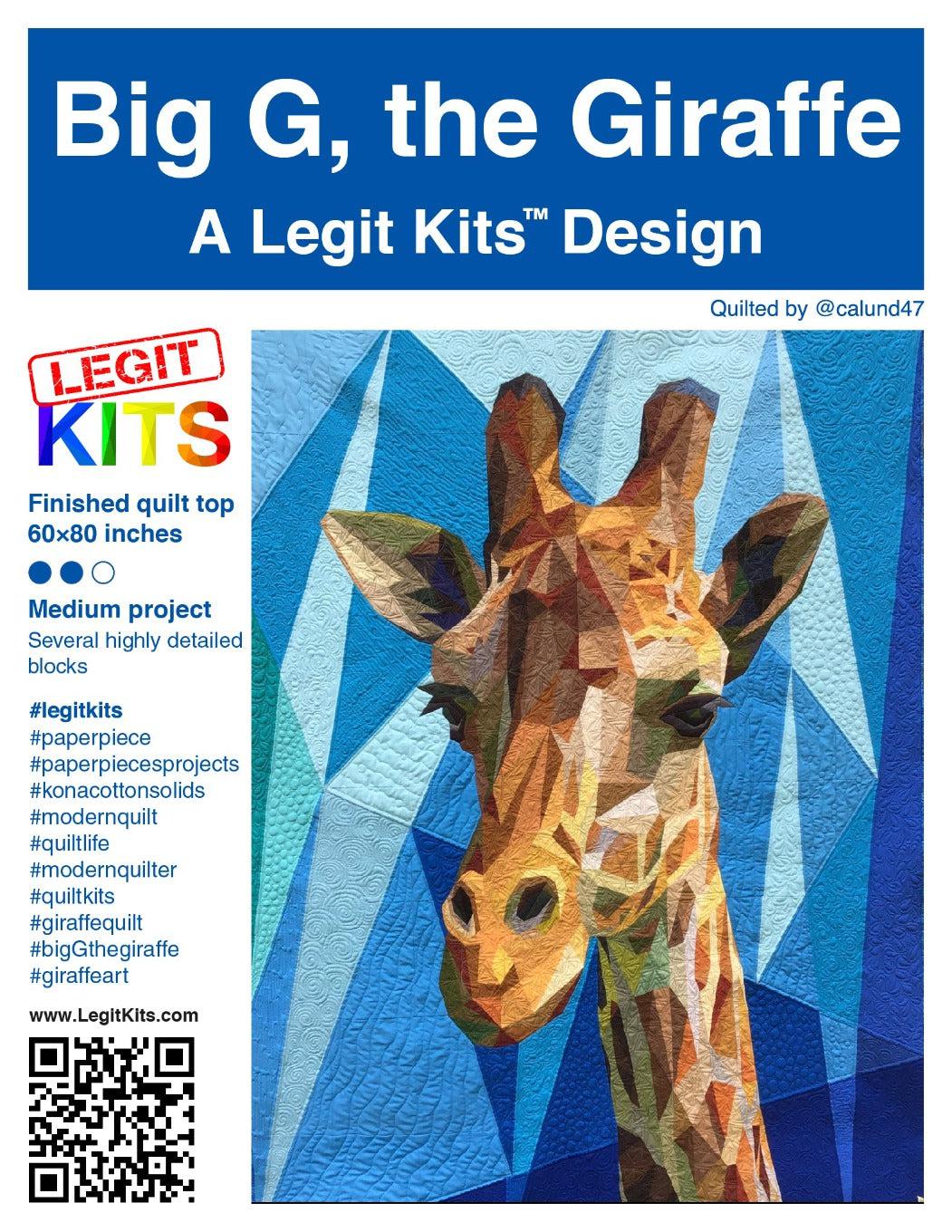 Big G the Giraffe Pattern-Legit Kits-My Favorite Quilt Store