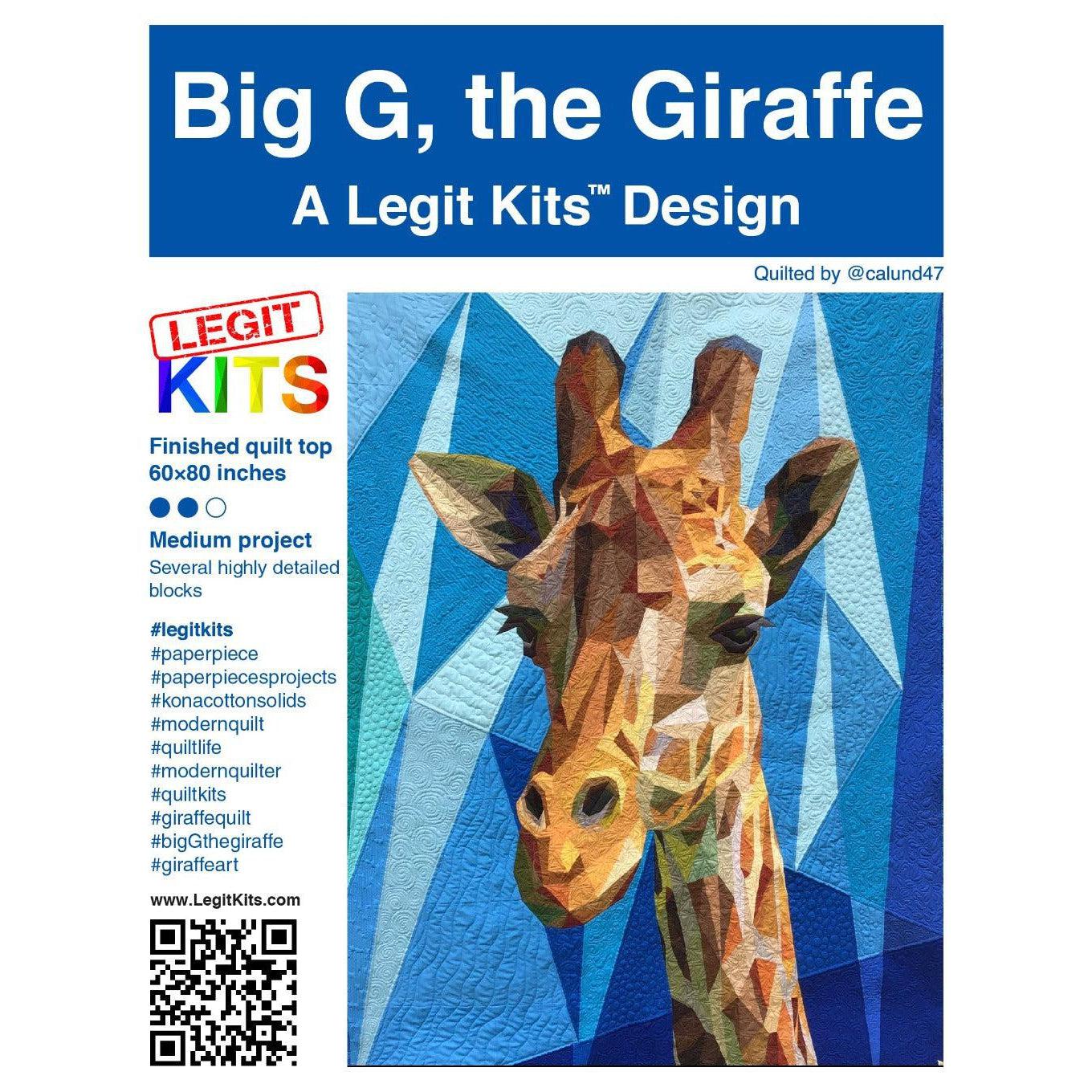 Big G the Giraffe Pattern-Legit Kits-My Favorite Quilt Store