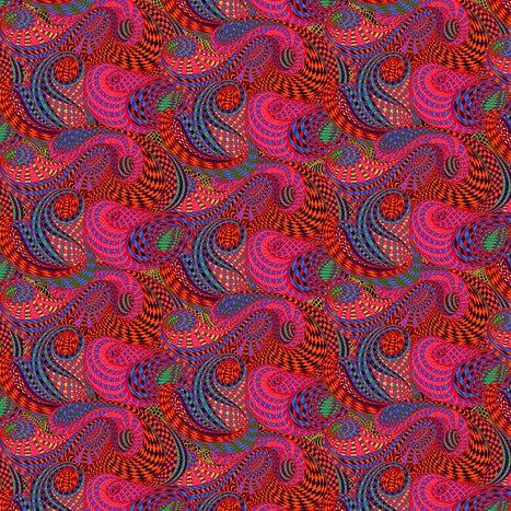 BioGeo-3 Red Funhouse Fabric