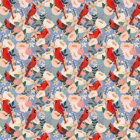 Bird Garden Blue Ophelia Fabric-Free Spirit Fabrics-My Favorite Quilt Store