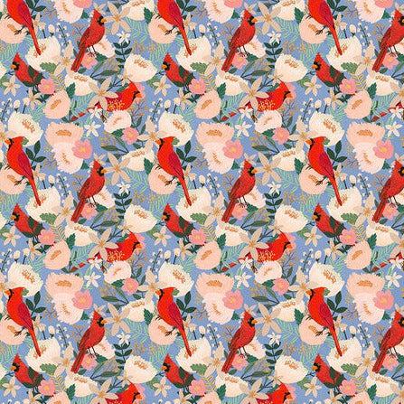 Bird Garden Blue Ophelia Fabric