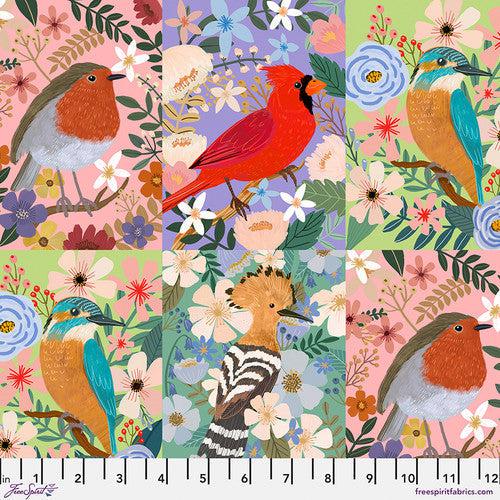 Bird Garden Multi Beautiful Birds Fabric-Free Spirit Fabrics-My Favorite Quilt Store