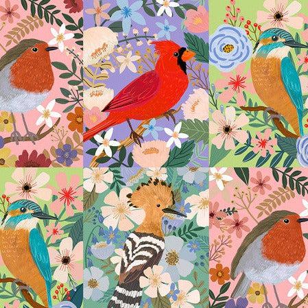 Bird Garden Multi Beautiful Birds Fabric-Free Spirit Fabrics-My Favorite Quilt Store