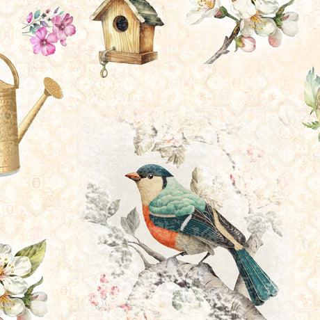 Birdsong Cream Birds & Flowers Fabric-QT Fabrics-My Favorite Quilt Store