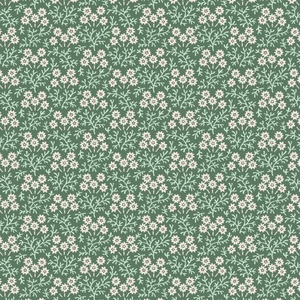 Birdsong Dark Green Trailing Flowervine Fabric