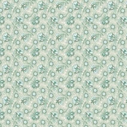 Birdsong Green Flower Puffs Fabric