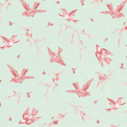 Birdsong Light Green Birds Fabric-Maywood Studio-My Favorite Quilt Store