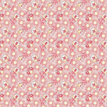 Birdsong Pink Flowers Puffs Fabric