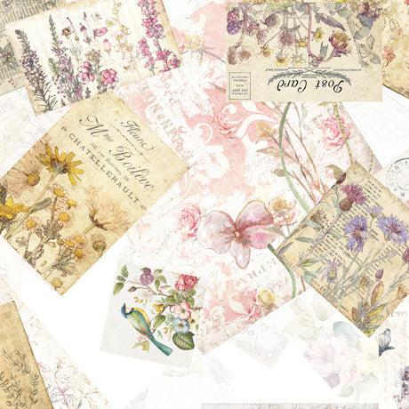 Birdsong White Bird Collage Fabric-QT Fabrics-My Favorite Quilt Store