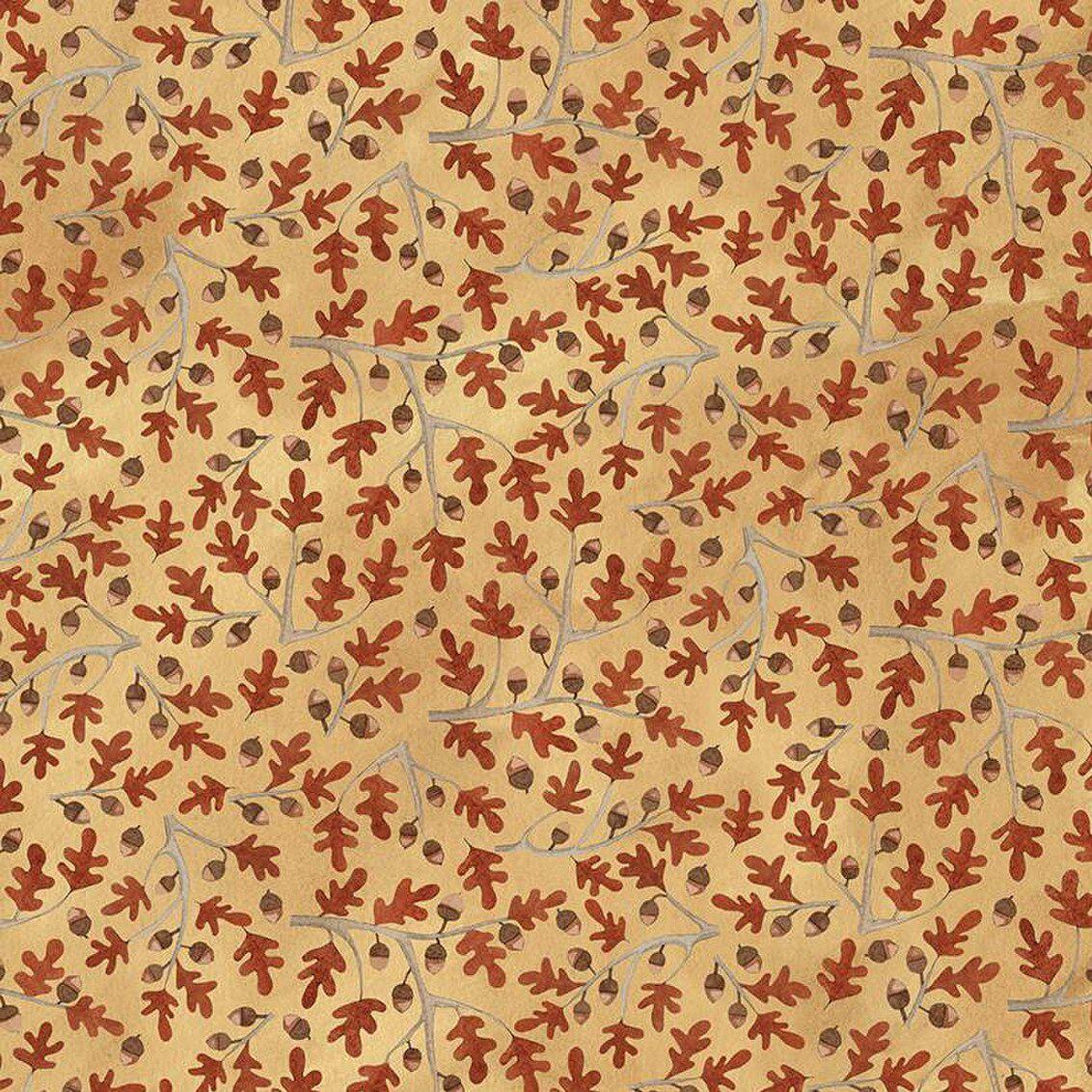 Bittersweet Farm Harvest Gold Oaks and Acorns Fabric-Riley Blake Fabrics-My Favorite Quilt Store