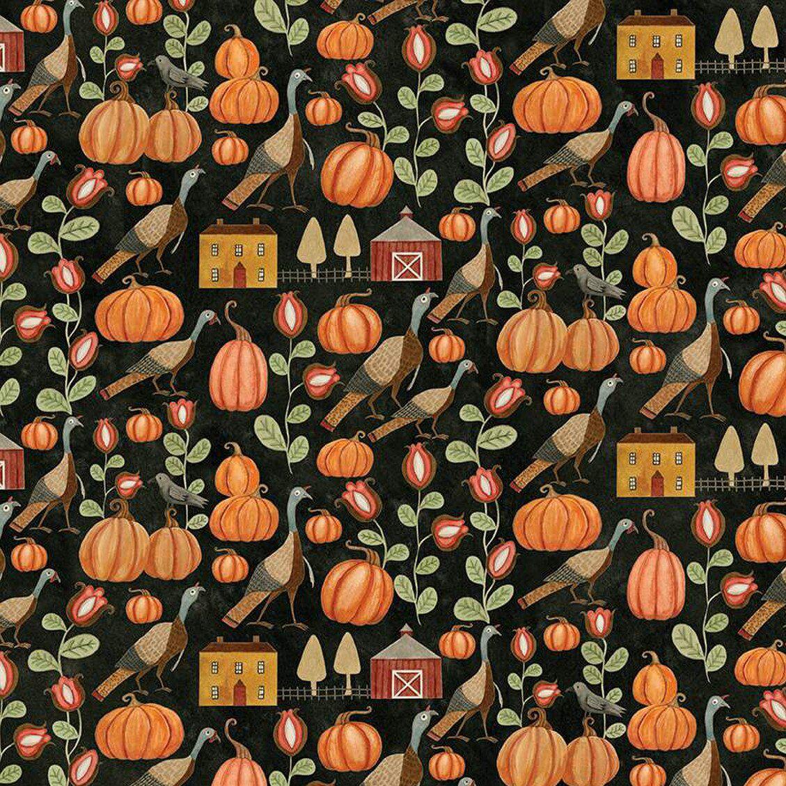 Bittersweet Farm Midnight Turkey Hollow Fabric-Riley Blake Fabrics-My Favorite Quilt Store