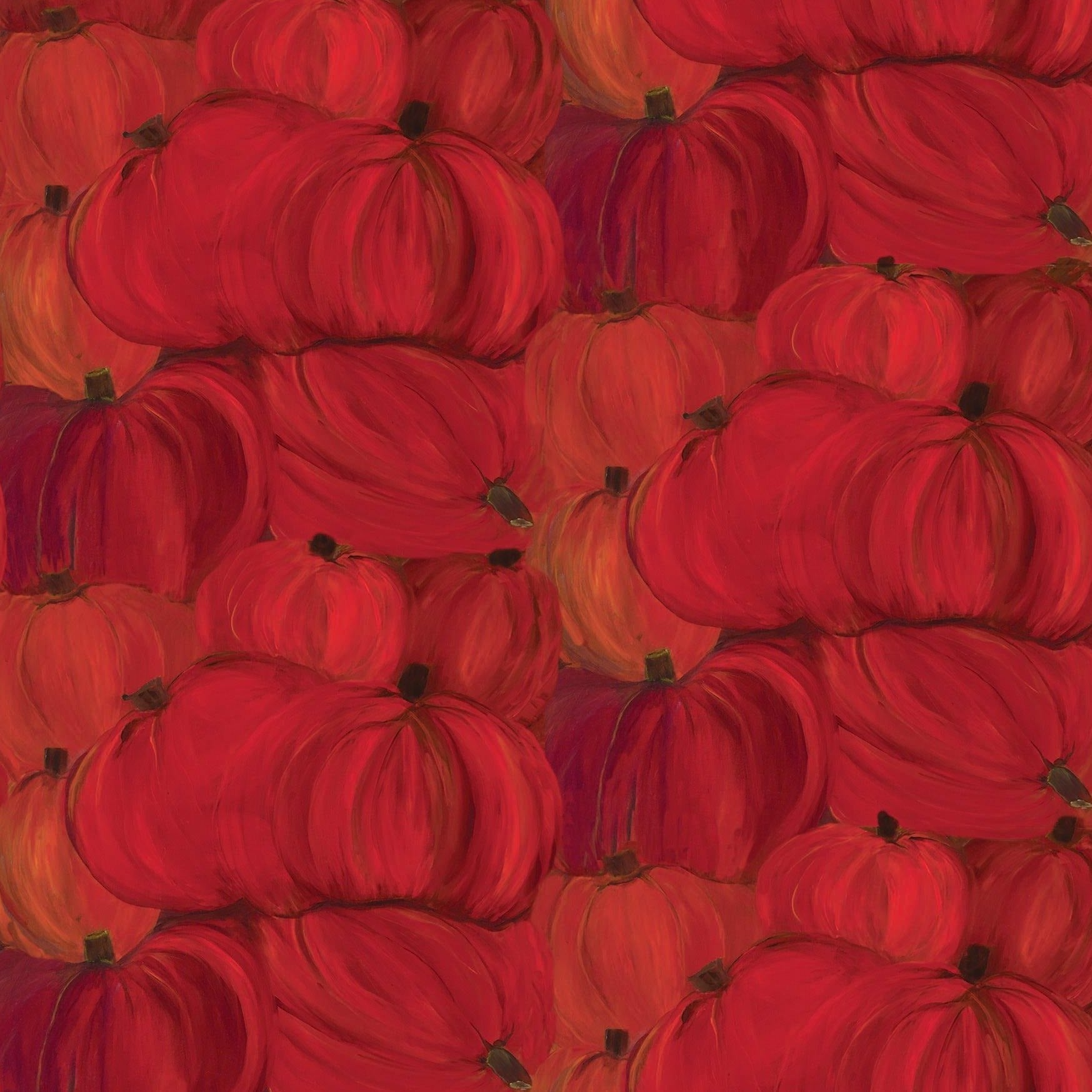 Bittersweet Red Orange Cinderellas Pumpkins Fabric