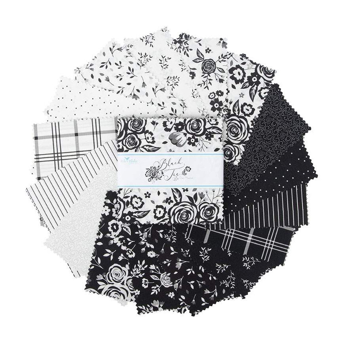 Black Tie 5" Charm Pack 42pc-Riley Blake Fabrics-My Favorite Quilt Store