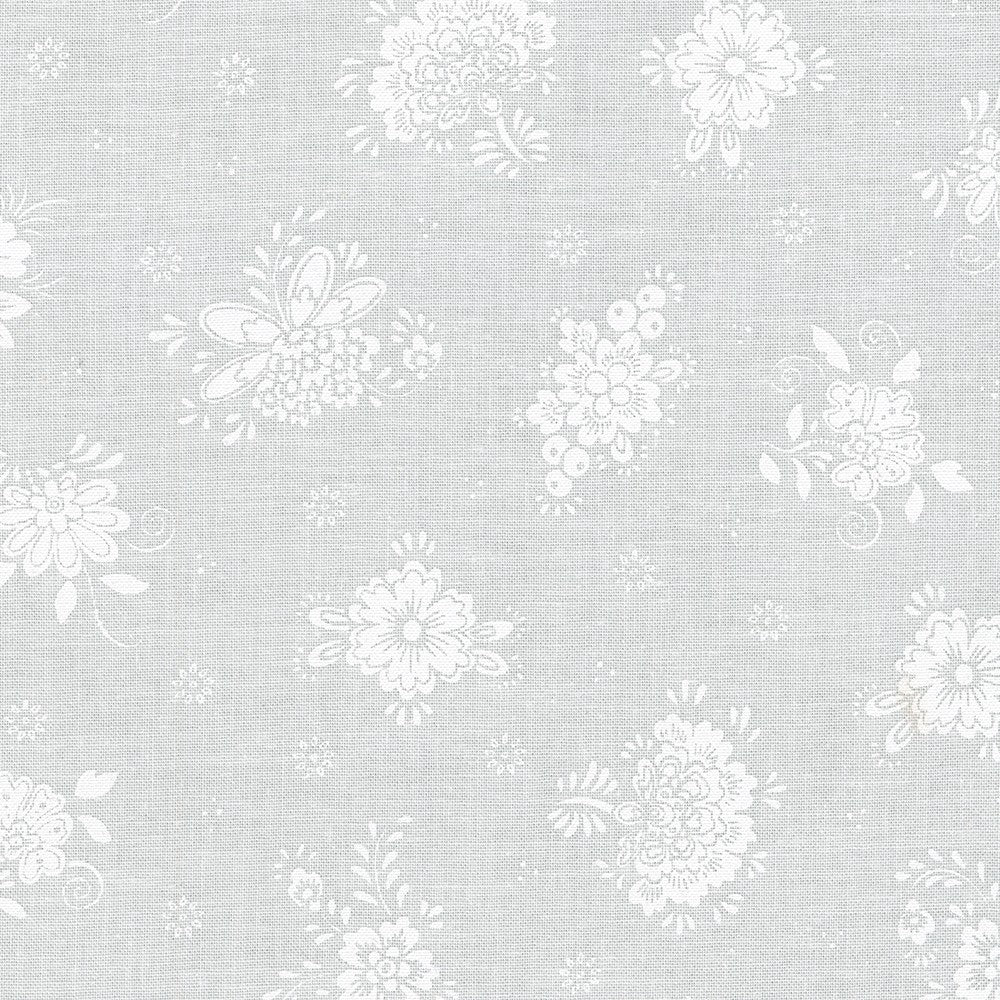 Blackout White Floral Bouquets Fabric-Robert Kaufman-My Favorite Quilt Store