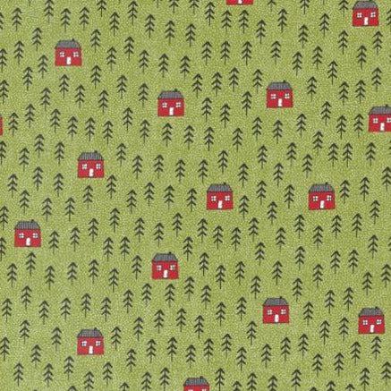 Blizzard Pine Novelty Houses and Woods Fabric