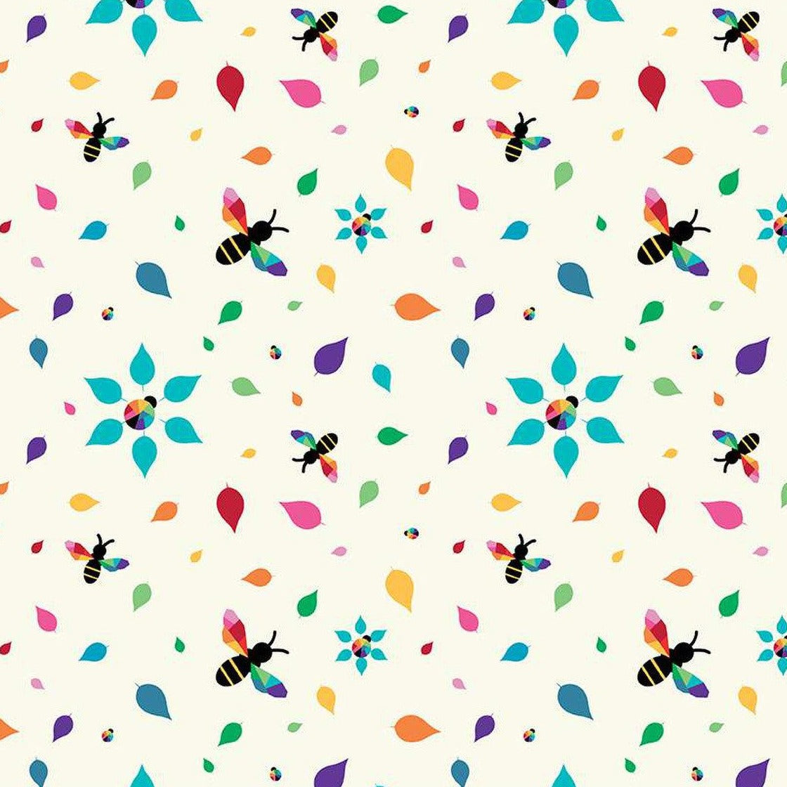 Bloom Cream Busy Bees Fabric-Riley Blake Fabrics-My Favorite Quilt Store