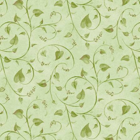 Bloomerang Green Vine Fabric-Henry Glass Fabrics-My Favorite Quilt Store