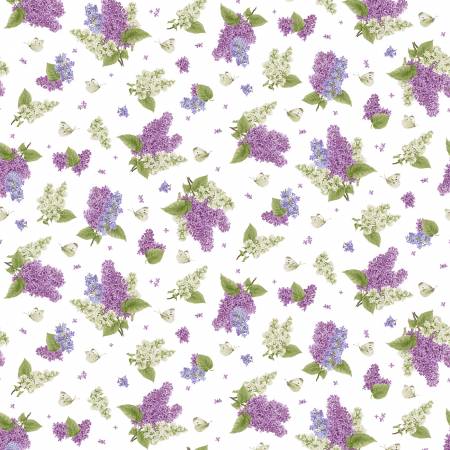 Bloomerang Multi Small Tossed Lilac and Butterflies Fabric