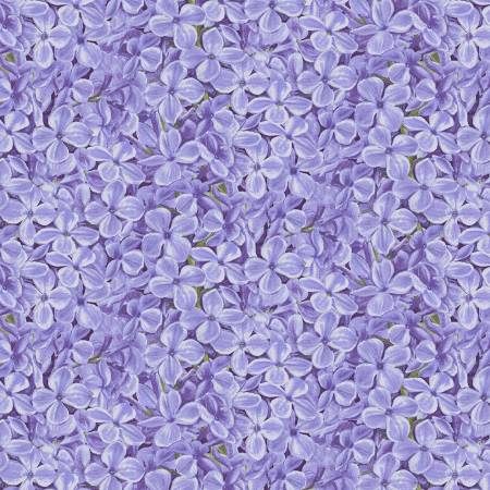 Bloomerang Periwinkle Packed Flowers Fabric