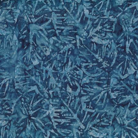 Blue Smoke Blue Banana Leaf Batik Fabric-Wilmington Prints-My Favorite Quilt Store