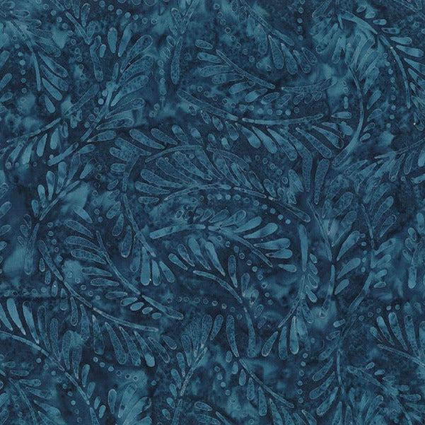 Blue Smoke Blue Ferns Batik Fabric-Wilmington Prints-My Favorite Quilt Store