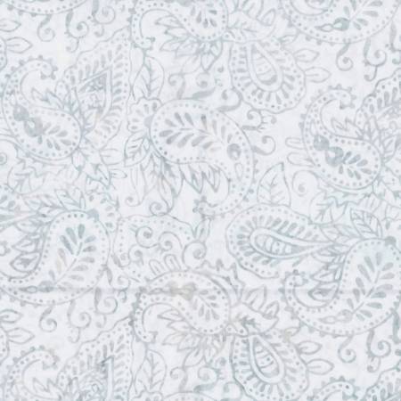 Blue Smoke Cream Paisley Batik Fabric-Wilmington Prints-My Favorite Quilt Store