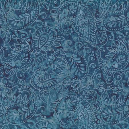 Blue Smoke Dark Blue Paisley Batik Fabric-Wilmington Prints-My Favorite Quilt Store