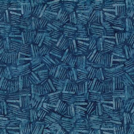 Blue Smoke Denim Sticks Batik Fabric