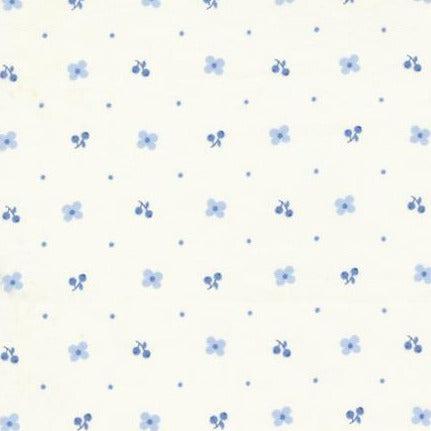 Blueberry Delight  Cream Ditsy Blossom Fabric