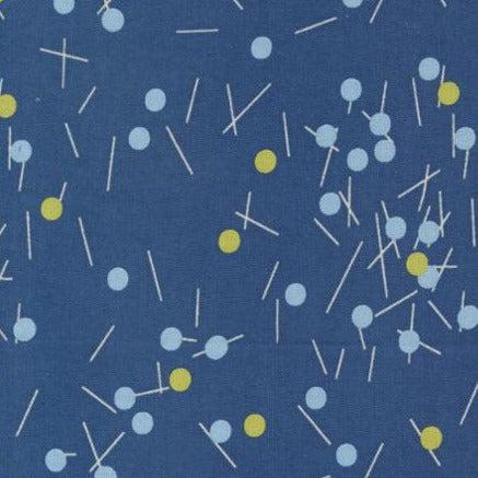 Bluish Blueprint Pins Buttons Fabric-Moda Fabrics-My Favorite Quilt Store