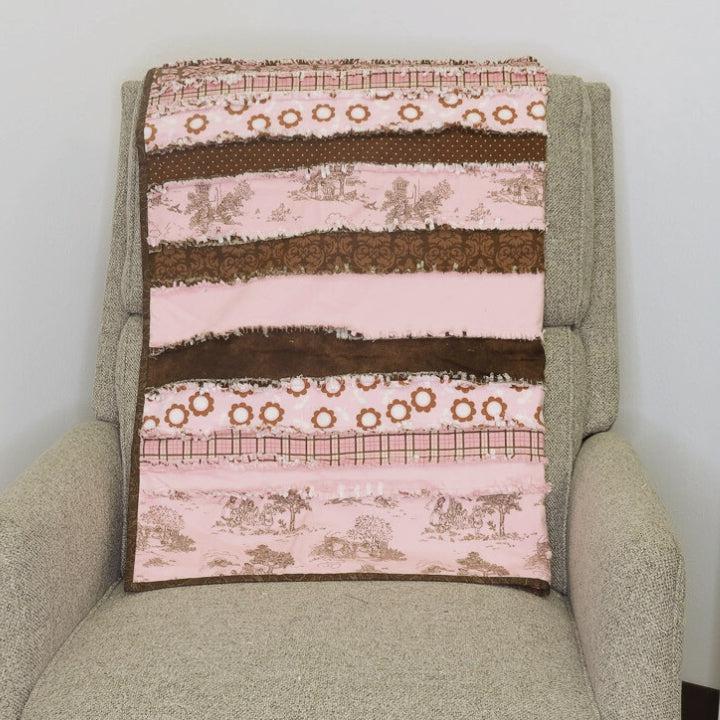 Blush and Brownie Baby Quilt - Fully Finished Quilt-My Favorite Quilt Store-My Favorite Quilt Store