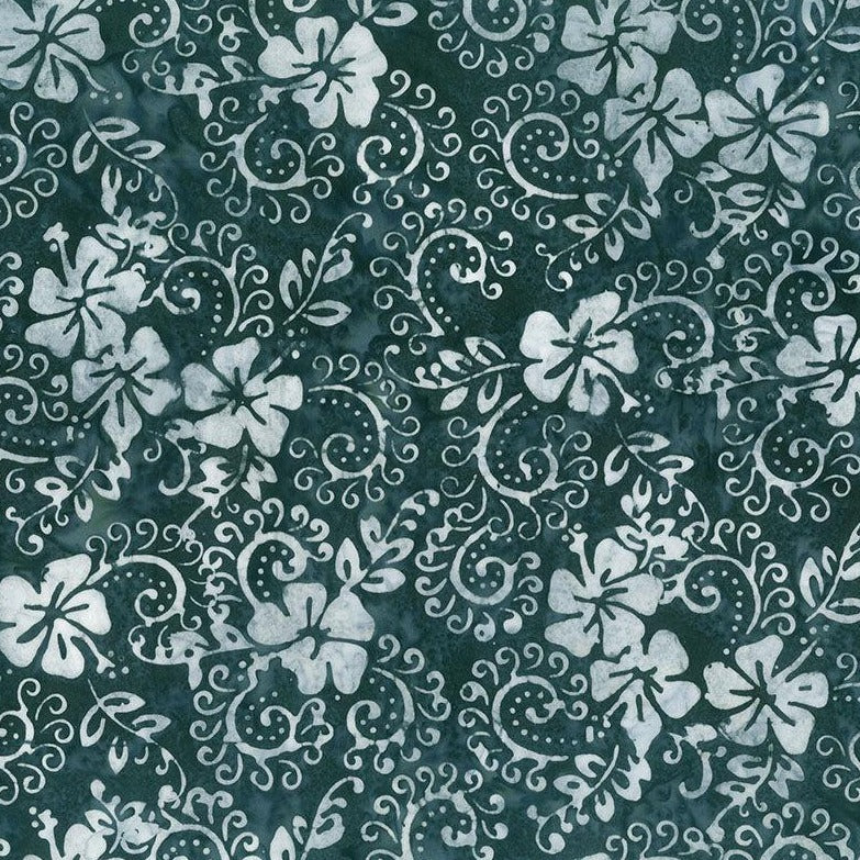 Boardwalk Dreams After Dark Hibiscus Swirl Batik Fabric-Northcott Fabrics-My Favorite Quilt Store